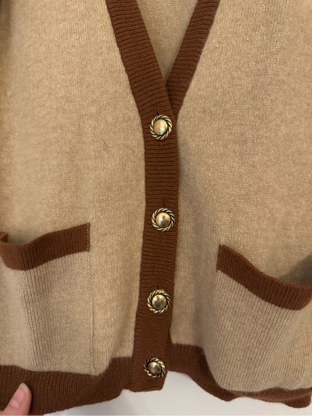 Vintage Made in Scotland Strathspey 100% Wool Blend Brown Cardigan - Picture 3 of 16